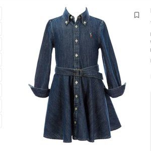 POLO RALPH LAUREN Little Girls Denim Cotton Shirtdress